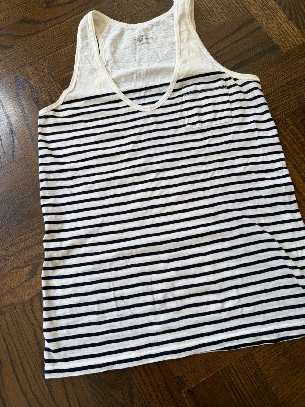 J. Crew Striped Sleeveless Tank Top in White and Navy